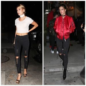 Made.Gold Black Lace-Up Skinny Jeans, 29